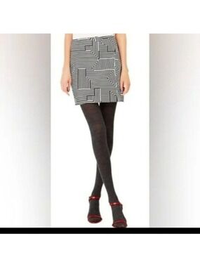 Kate Spade Saturday Black & White Geometric Mini Skirt Size 0
